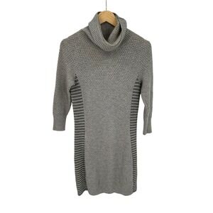 Athleta Textured Turtleneck Sweater Dress Womens M Merino Wool Warm Winter